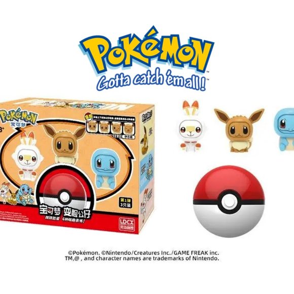 Officially Licensed Pokémon Eevee Scorbunny Squirtle Face Changers - BRAND NEW - Picture 1 of 3
